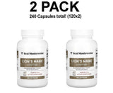 Lion's Mane Mushroom Extract Powder 2 Pack – 120 Capsules Each – 240 Capsules Total